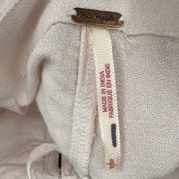 Free People Women's Sunrise Monaco Peasant Top S Blush Pink Boho Cropped - Picture 6 of 10